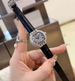 Cartier Tortue 1480 Series Lady Italian Calfskin Leather Band RG/WG Case Quartz Movement Watch
